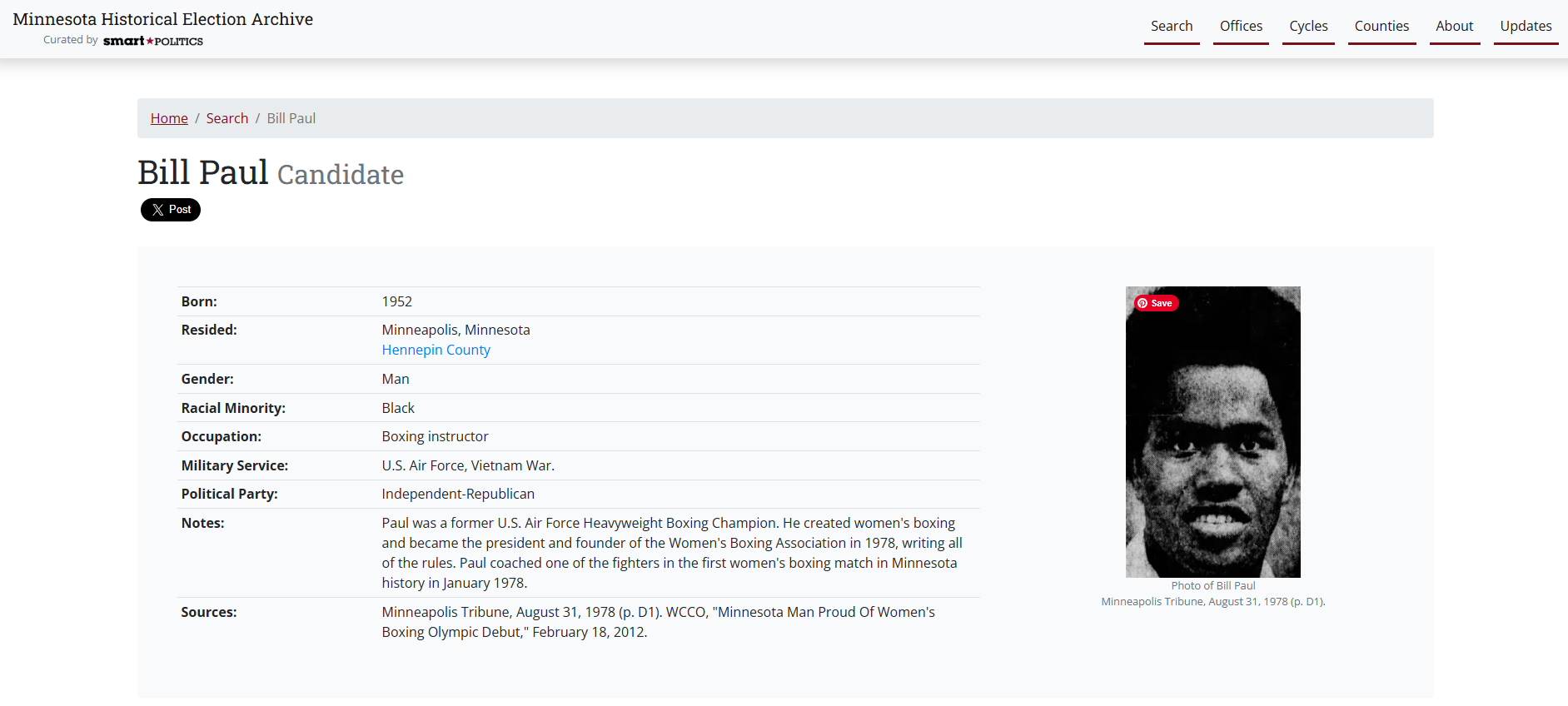 william paul minnesota political candidate